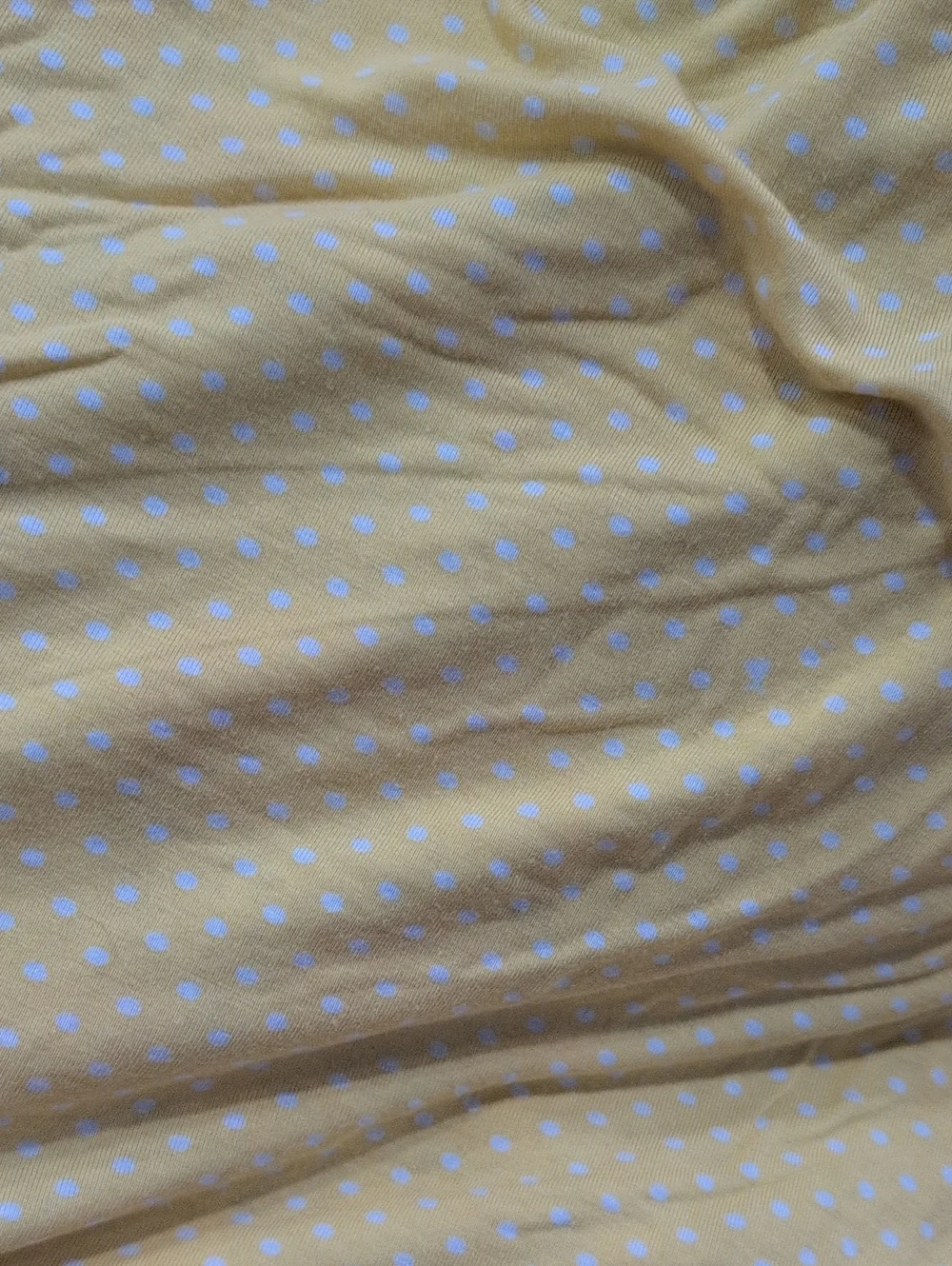 Posh Peanut Reversible Patoo Yellow Polka Dot Fabric with Aqua Trim